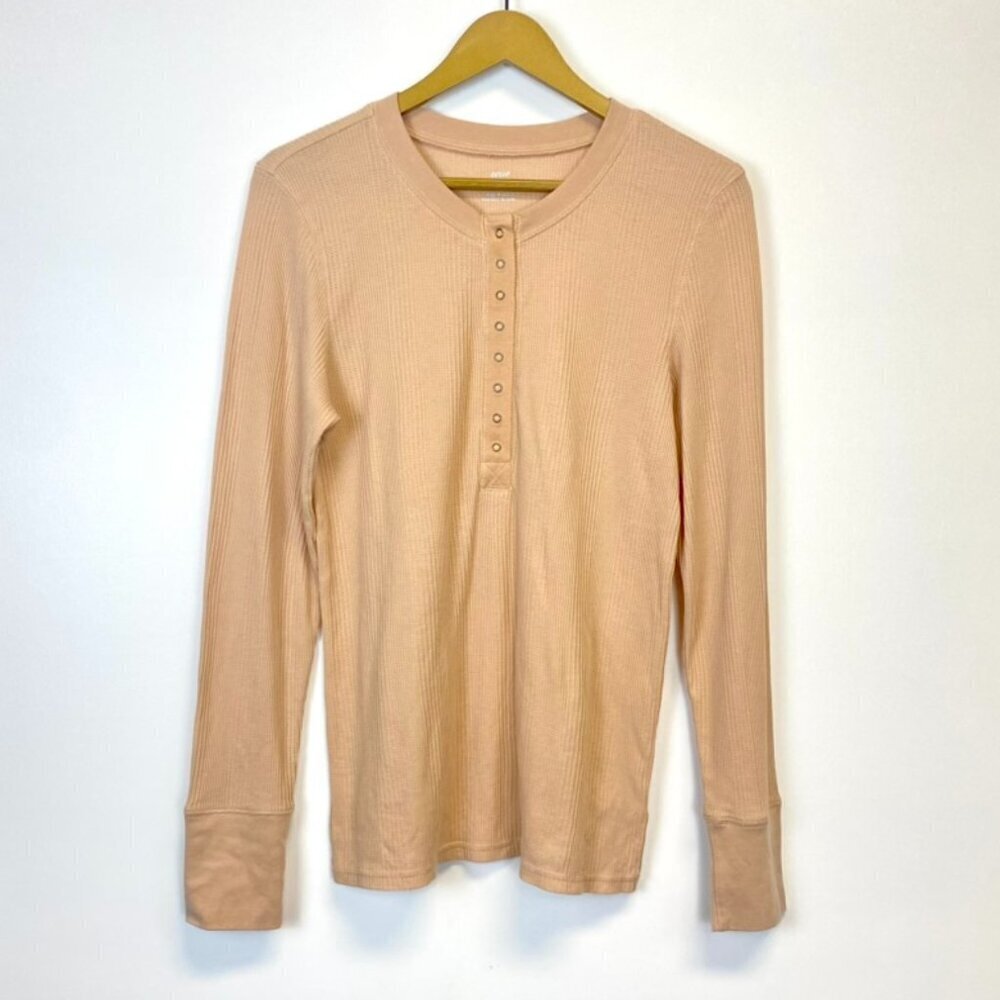 Aerie Waffle Knit Thermal Button Top